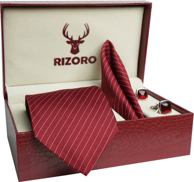 RIZORO Satin Tie & Cufflink(Maroon)