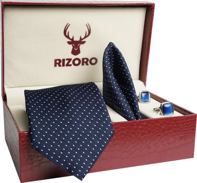 RIZORO Satin Cufflink & Tie Pin Set(Blue)