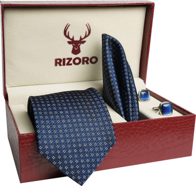 RIZORO Satin Tie & Cufflink(Blue)