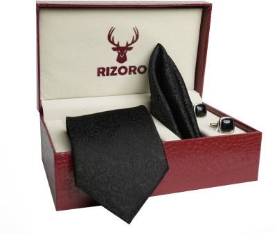 RIZORO Satin Tie & Cufflink(Black)