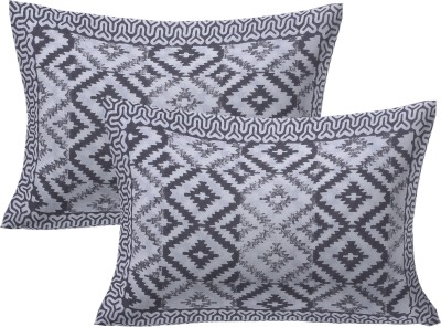 Texstylers Geometric Pillows Cover(Pack of 2, 42 cm*68 cm, Grey)