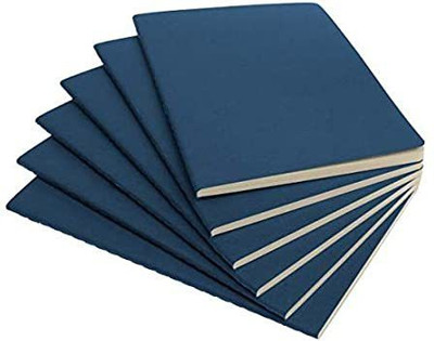 INNAXA A5 Size Ecofriendly Notebook Kraft Blue Soft Cover (210 x 140 mm) -64 Blank Pages A5 Notebook Blank 64 Pages(Blue, Pack of 6)