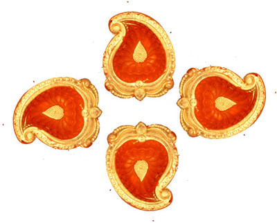 SUNINOW Diya set for diwali combo | diya combo Terracotta (Pack of 4) Table Diya Set(Height: 5 inch)