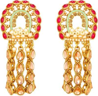 LUXOR Trendy Designer Latest Stylish Gold Plated Diamond Alloy Drops & Danglers