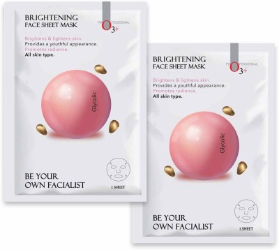 O3+ FACIALIST BRIGHTENING FACE SHEET MASK WITH GLYCOLIC 2 Pcs(30 g)