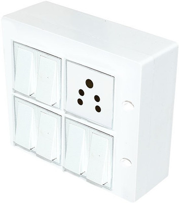 MARSHLAND White Assamble power socket board With Six Switch 2 Meter Cable ( Wire) Pack of 1 Plastic Light Socket(Pack of 1)