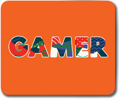 MaFs GAMER Printed Non-Slip Rubber Base (MPAD016) Non Slip Base Mousepad(Orange)