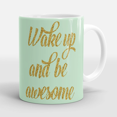 Sublikraft Wake Up Printed Ceramic Coffee Mug(330 ml)
