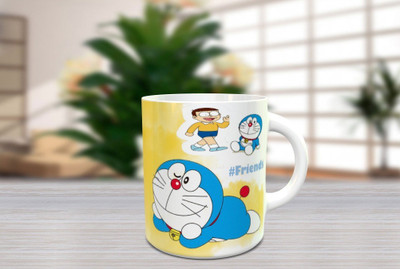 BlueBells Gifting Doremon Nobita mug for kids Ceramic Coffee Mug(325 ml)