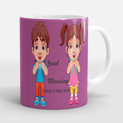 Sublikraft Good Morning Have A Nice Day Printed Ceramic Coffee Mug(330 ml)