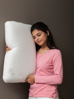 The White Willow Regular Medium Firm Orthopaedic Cooling Memory Foam, Gel Motifs Sleeping Pillow Pack of 1(White)