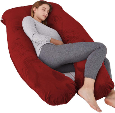 Mom's Moon Luxury Microfibre Solid Pregnancy Pillow Pack of 1(Wine)