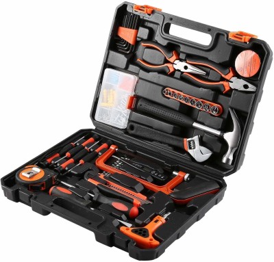 SAJ 82 Pcs DIY Household Hand Tool Box with Screwdrivers Pliers Wrenches Hammer Saw Tool Kit Home Tool Set Hand Tool Kit Hand Tool Kit(45 Tools)