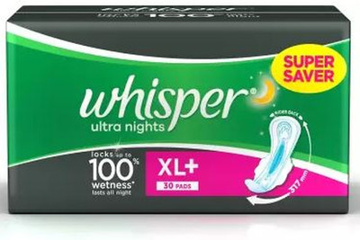 Whisper Ultra night XL plus 30 wings Sanitary Pad (pack 30 ) Sanitary Pad(Pack of 30)