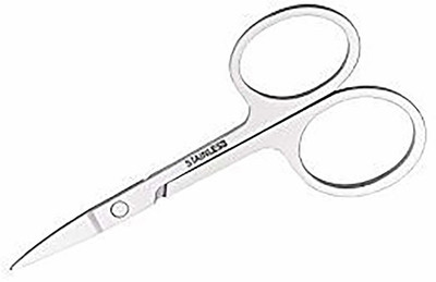shreenik Moustache/Beard/Eyebrow/Nose Hair Trimming Scissor for Men and Women Scissors(Set of 1, Silver)