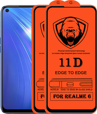 11D Edge To Edge Tempered Glass for Realme 6(Pack of 2)