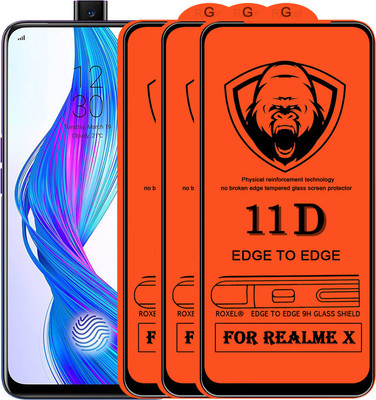 SoftTech Edge To Edge Tempered Glass for Realme X(Pack of 2)