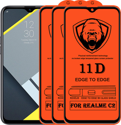 SoftTech Edge To Edge Tempered Glass for Realme C2(Pack of 2)
