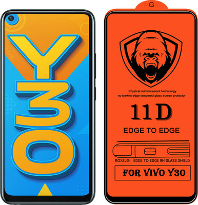 SoftTech Edge To Edge Tempered Glass for Vivo Y30(Pack of 2)