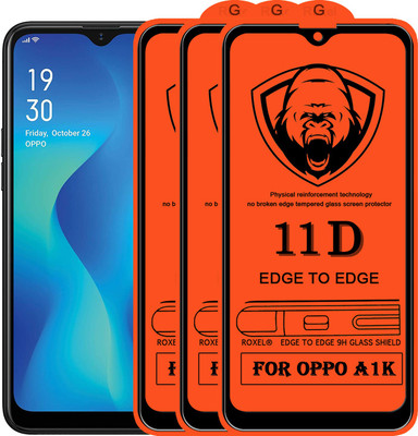 SoftTech Edge To Edge Tempered Glass for Oppo A1K(Pack of 2)
