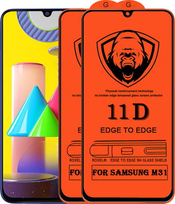 11D Edge To Edge Tempered Glass for Samsung Galaxy M31(Pack of 2)
