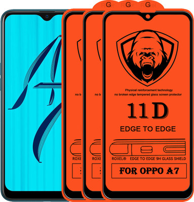 SoftTech Edge To Edge Tempered Glass for Oppo A7(Pack of 2)