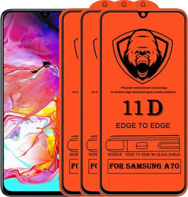 SoftTech Edge To Edge Tempered Glass for Samsung Galaxy A70(Pack of 2)