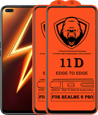 SoftTech Edge To Edge Tempered Glass for Realme 6 Pro(Pack of 2)