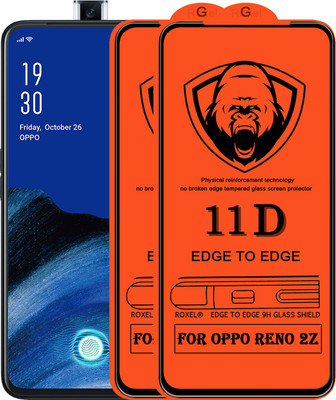 SoftTech Edge To Edge Tempered Glass for OPPO Reno 2z(Pack of 2)