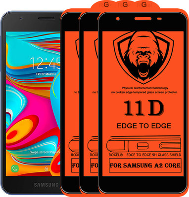 Pluto Edge To Edge Tempered Glass for Samsung Galaxy A2 Core(Pack of 2)