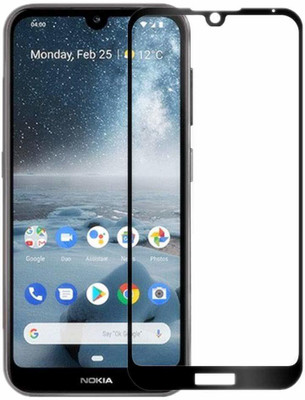 TempGlow Edge To Edge Tempered Glass for Nokia 2.2 (Black)(Pack of 1)