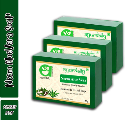 Ayurdaily Natural Neem & Aloevera Bath Soap(3 x 125 g)
