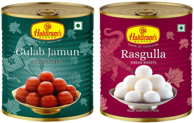 Haldiram's Gulab Jamun and Rasgulla (Combo Pack) Tin(2 x 1 kg)