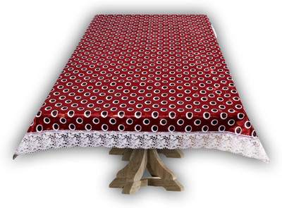 The Furnishing Tree Printed 12 Seater Table Cover(Red, PVC)