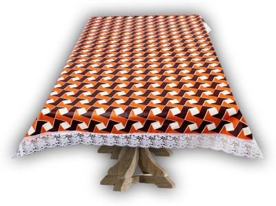 The Furnishing Tree Printed 8 Seater Table Cover(Orange, PVC)