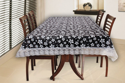 The Furnishing Tree Printed 4 Seater Table Cover(Black, PVC)