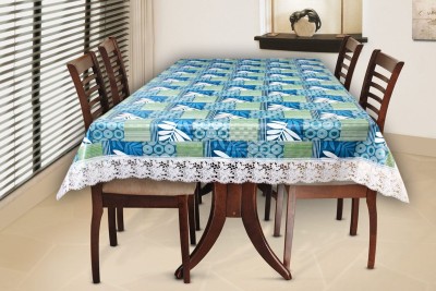 The Furnishing Tree Printed 4 Seater Table Cover(Blue, PVC)