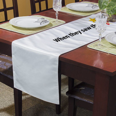 right White 183 cm Table Runner(Satin)