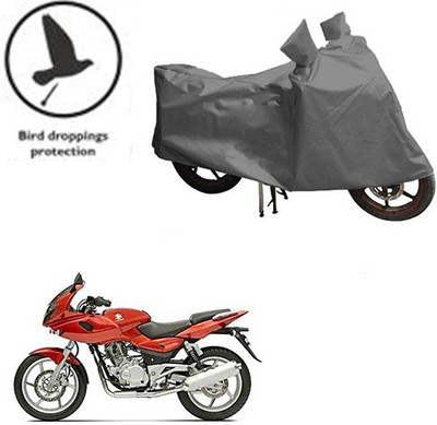 saanvi Waterproof Two Wheeler Cover for Bajaj(Pulsar 220 DTS-i, Grey)