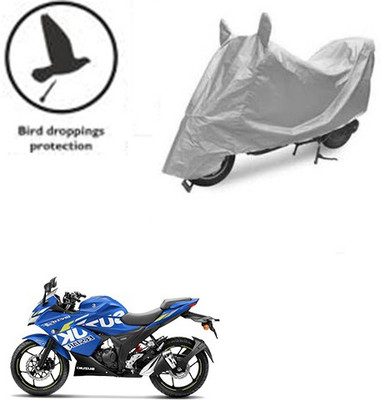 RPSENTTERPR Waterproof Two Wheeler Cover for Suzuki(Gixxer SF, Silver)