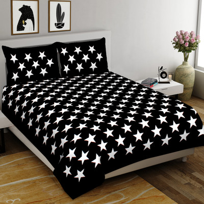 SGN TRADERS Cotton Double, King Flat 380 TC Printed Bedsheet(Pack of 1, BDK-0007)