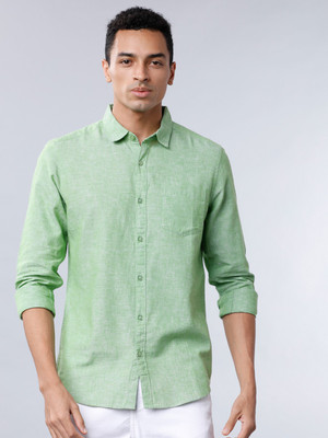 HIGHLANDER Men Solid Casual Light Green Shirt
