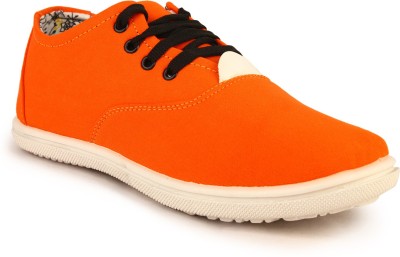 KANEGGYE Canvas Shoes For Men(Orange , 7)