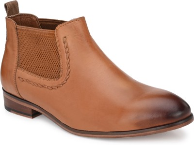 SAN FRISSCO Genuine Leather Boots Boots For Men(Tan)