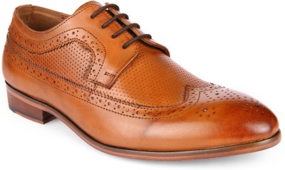 SAN FRISSCO Genuine Leather Brogues Shoes Lace Up For Men(Tan)