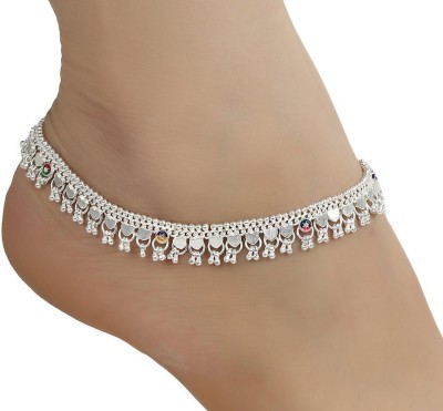 subhart SUBHART silver plated fancy anklet ( payal ) for women/girls Silver Anklet(Pack of 2)