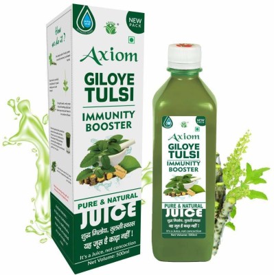 AXIOM Pure Tulsi Giloy Stem Juice 500 ml | Herbal Juice for Healthy Life | Immunity Booster | WHO GMP, GLP Certified Natural Product