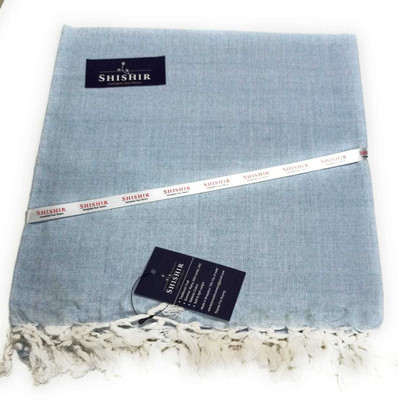 Shishir Solid Single Top Sheet for  Mild Winter(Cotton, Azure)