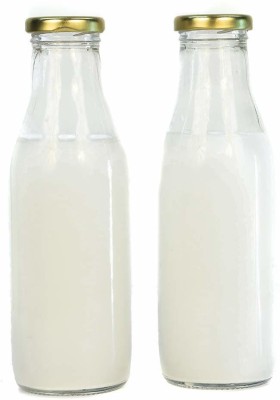Wishmaster Glass Milk Container  - 500 ml(Pack of 2, Clear)
