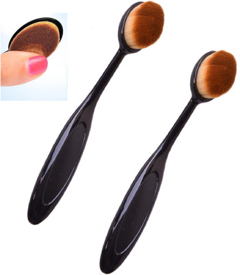 THTC Soft & Smooth Oval Foundation Brush/Blusher Brush Combo(Pack of 2)